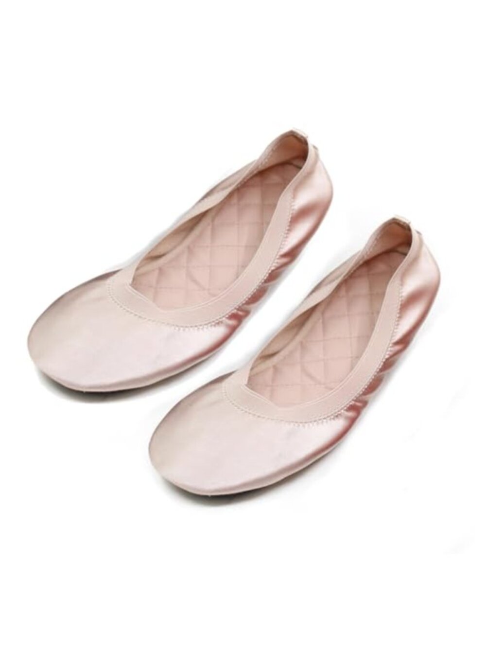 Satin Foldable Ballet Flats Portable Ballet Flats with Carry Pouch